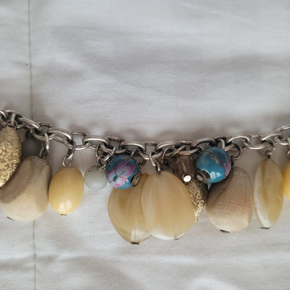 Chico's Dangle Stone Blue Silver Tone Bracelet - Picture 7 of 7